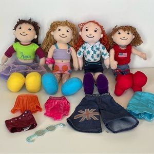 Groovy Girls Dolls Lot of 4 Vanessa Celeste Kayla Sidra w Clothes & Accessories